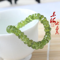 Natural olivine bracelet unshaped olivine faceted bracelet rare men and women green crystal bracelet