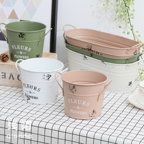 Iron flower pot retro pastoral old dry flower bucket fleshy flower pot iron flower pot flower garden flower arrangement bucket home furnishings
