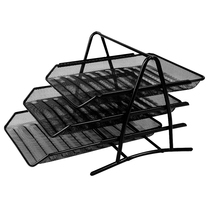 Del mesh file rack business three-layer metal file disk mesh three-layer file holder data basket storage rack metal material business office file rack 9181