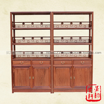 Mahogany furniture bookcase solid wood antique bookcase Myanmar rosewood bookcase Ming and Qing classical display cabinet bookshelf