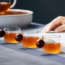 Drink tea cup thickened glass tea cup small cup transparent glass cup with small tea cup Kung Fu personal cup