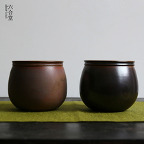 Sixa Town Ceramic Black Enlage Drop Cover for Japanese tea - washing purple pot bearing bubble table