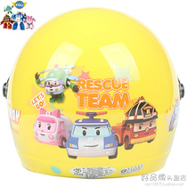 Taiwans Huatai deformed police car Purly 01 yellow electric motorcycle childrens helmet male and female children warm winter