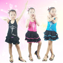 Childrens Latin clothing summer practice Gong suit lotus leaf skirt camisole girl dance skirt performance dress short skirt set