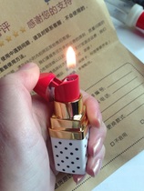 Lighter ladies colorful lipstick lighter creative realistic open fire inflatable lighter multi-color optional cigarette lighter