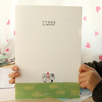 Giant door stationery 2-in-1 L-shaped clip Transparent PP A4 folder folder Student paper folder Office supplies