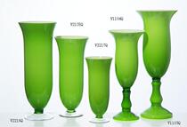 Wide mouth high foot glass vase orange hotel floor landing wedding flower art road guide accessories simple living room decoration soft decoration