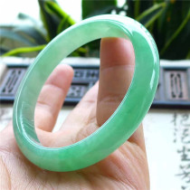 Mingkai jadeite 51 circle old pit fine waxy sweet green circle jade bracelet Myanmar natural A goods Jade 170324