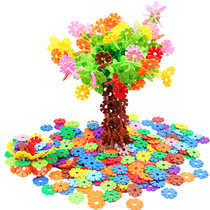 Childrens desktop puzzle interspersed building blocks snowflake bullet pipe digital beaded elf assembly stacking music