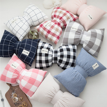 ins Net red cotton wash cotton bow pillow cotton sofa cushion photo props car waist cushion