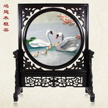 Han embroidery boutique swan white and flawless double-sided embroidery ornaments pure hand embroidery