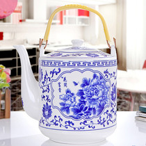 Jingdezhen ceramic teapot large capacity heat-resistant cool kettle large cold kettle blue and white clique bubble teapot single porcelain pot