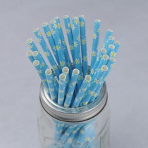 American imported daisy pattern disposable paper straws 5 can be used for Ball Mason Jar