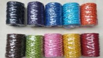 Colored paper rope tape wire paper rope paper rattan hand-woven basket paper art vase paper rope material 48 meters