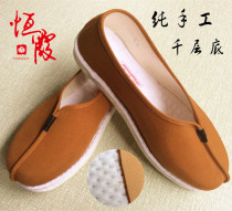 Pure handmade thousand-layer bottom Monk shoes Monk shoes Luohan shoes Monk shoes Taoist shoes Hengxia brand