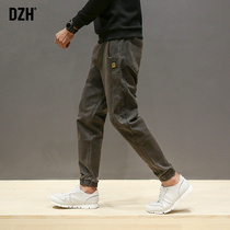 Mens pants Korean version of the trend stretch casual pants leggings mens pants summer jeans mens trend brand loose trousers