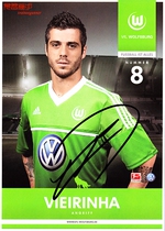 Portugals foot Vierian Wolfsburgs 2012-13 season pro-pen signature official card