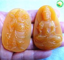 Frosted worker A cargo Huanglongyu Guan Gong Pendant Chicken Oil Yellow Myanmar Guanyin Exquisite Pendant Yuxin Brand Mens