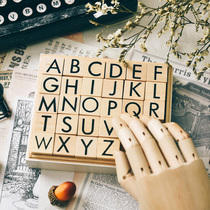 Judy handmade vintage wooden wood seal uppercase English letter seal Wooden letter seal