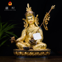 Lotus Peanuts Grand Master Buddhist Secret Pendulum Piece Nepal Red Copper Gilded Sculpture Flower 10 Inch Lotus Master Buddha Statue