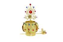 Taoist supplies Tianlong embroidery flame Taoist crown hat practice appliance alloy metal hat offering