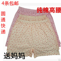5 Middle-aged and elderly underwear ladies cotton loose size boxer pants high waist plus fat mother pants