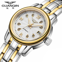 Guanqin ultra-thin watch female mechanical watch fashion trend luminous waterproof steel belt watch womens casual watch
