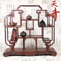 Red acid branch Bogu rack Tea set rack Multi-treasure pavilion Mahogany Chinese antique rack Solid wood teapot ornaments shelf display rack