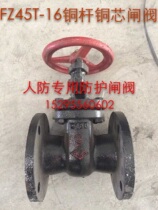 FZ45T-16 civil air defense special protective gate valve copper rod copper core dark rod flange gate valve DN50 65 80 100