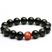 Beyha Black Shining Stone Bracelet Patron Saint of the Rabbit Genus Rabbit Human this life Manjusri red Manau single Pearl Handout