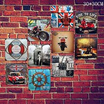 Modern retro restaurant Cafe home decoration design Wall Wall painting creative decoration frameless wall painting