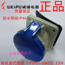 Weipu weipu high current industrial plug concealed straight socket 63A3 core 2P E TYP5901