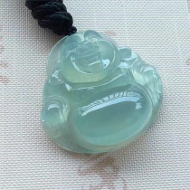 Mingkai jade Jade Myanmar natural A goods jade pendant High ice species light green Buddha pendant with certificate