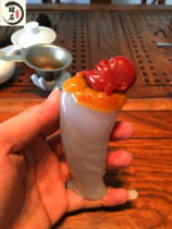 Fine three-color jade Furong Shoushan stone carving ornaments Arhat high relief landscape characters creative crafts