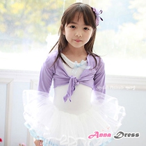 South Korea imported childrens dance practice dress girl girl girl cotton lycra purple dance long sleeve coat