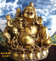 Bronze Mille Buddha laughing Buddha Big belly Buddha Five Buddha Pendulum Pieces Family Harmony Home Furnishing Living-room Bookcase Bedroom of the Living Room