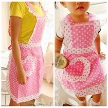 Cute polo point childrens apron cotton adult apron painting clothing waterproof coat parent-child clothing