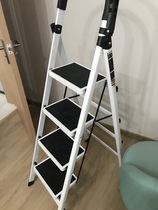 Ladder household folding ladder two three or four five steps thick iron pipe pedal indoor inner folding ladder three-step ladder