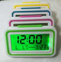 Bedside large screen desktop timekeeping Perpetual calendar Luminous digital alarm clock Temperature display