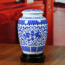 Jingdezhen ceramics blue and white porcelain tea cans creative sealed storage candy cans crafts creative ornaments