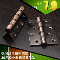Red Ancient Copper Thickened Hinge Wood Door 4 Inch Loose-leaf Hinge Five Gold Accessories 304 Stainless Steel Red Wood Door Hinge Muted