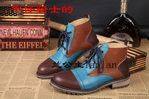 Foreign trade Korean version leisurely knight mens leather shoes hair stylist daily lace-up single shoes autumn and winter youth simple leather shoes