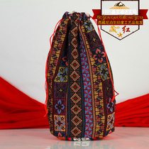  Tibetan red Tibetan cross diamond knot diamond pattern drawstring storage bag Tea bag Bamboo jewelry storage bag