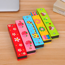 Double-row 16-hole wooden harmonica for children beginners students introductory harmonica for boys and girls kindergarten toy musical instruments