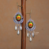  Cloud decoration totem original female jewelry earrings ethnic style Miao silver jewelry embroidered earrings personality earrings earrings R34