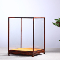 Haolinxuan Small set of big red acid branch glass cover Old mahogany handicraft treasure cage set of preferential price Buddha cover