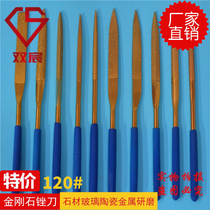 Boutique Titanium Gold Plated Diamond Shjin Filing 5 * 180 Large Size Diamond File Model Edging Deburring Tool