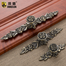 Eagle shield American modern garden pattern handle European antique copper rose wardrobe cabinet door drawer handle small