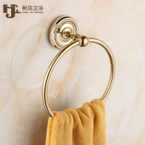 Towel ring gold full copper towel hanging round towel rack towel ring bathroom toilet bath towels ring rack ring