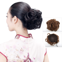 Jie drip wig hair Bud fashion big hair bun retro curly hair ball hair bag wig realistic